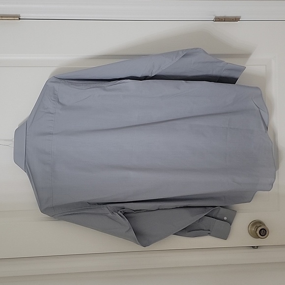 Pierre Cardin, Size 16 - 34/35 Gray Button Down Dress Shirt, NEW - Picture 4 of 11